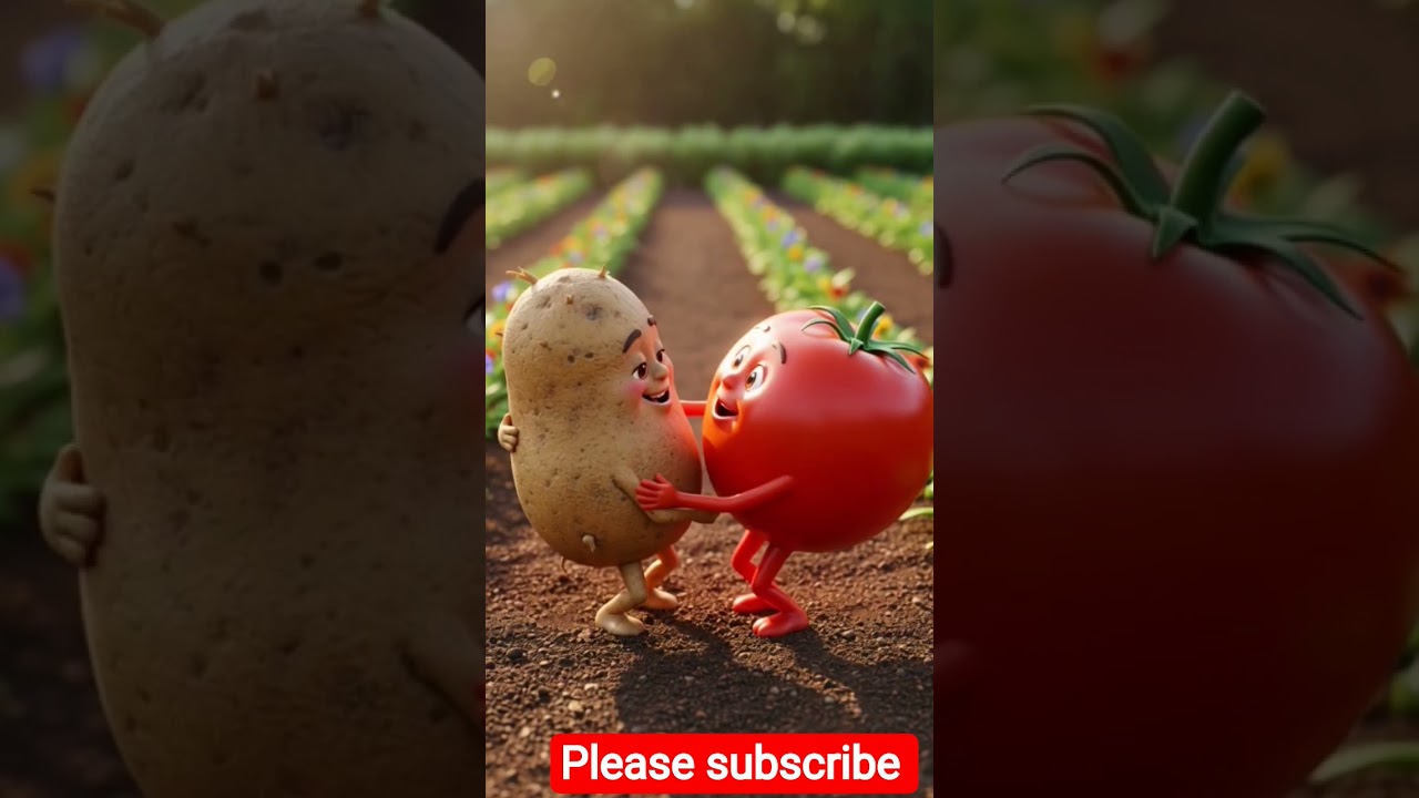 Tomato & Potato with HumanFaces | Funny Vegetable Characters Animation #aishorts #funny #3danimation