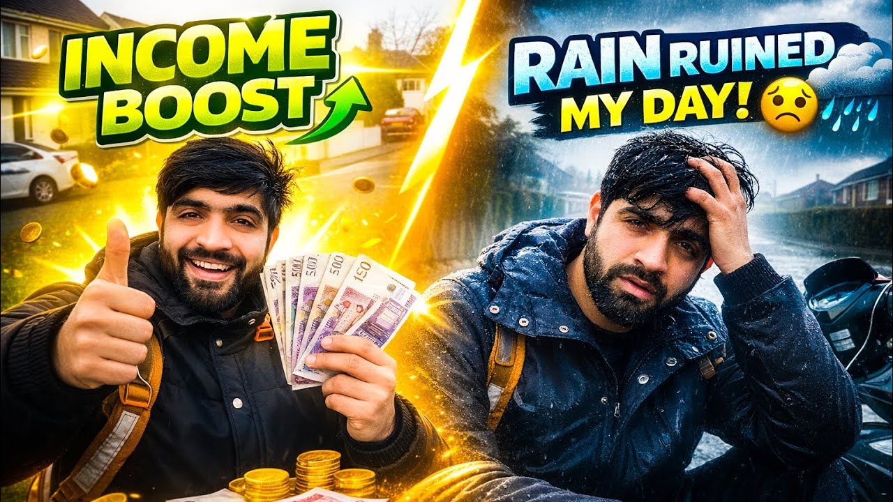 Es friday bhut achi income hui but end me sahi nhi hua || 5 ghante barrish me delivery ki || uk vlog