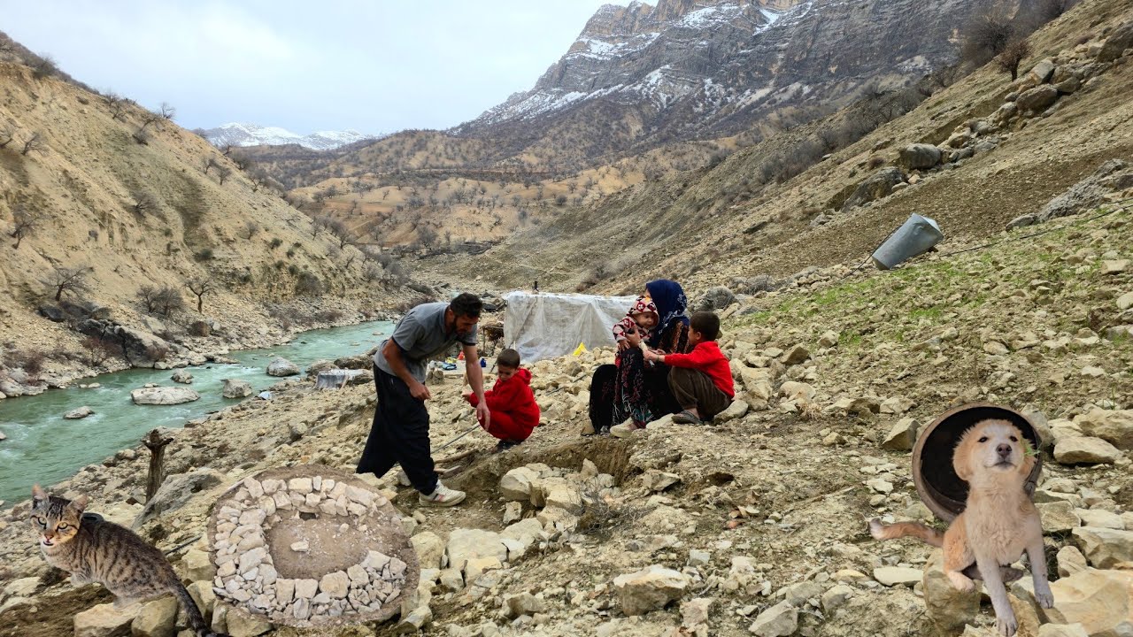 Nomadic life 🌄 | Building a toilet in mountainous nature 🚽