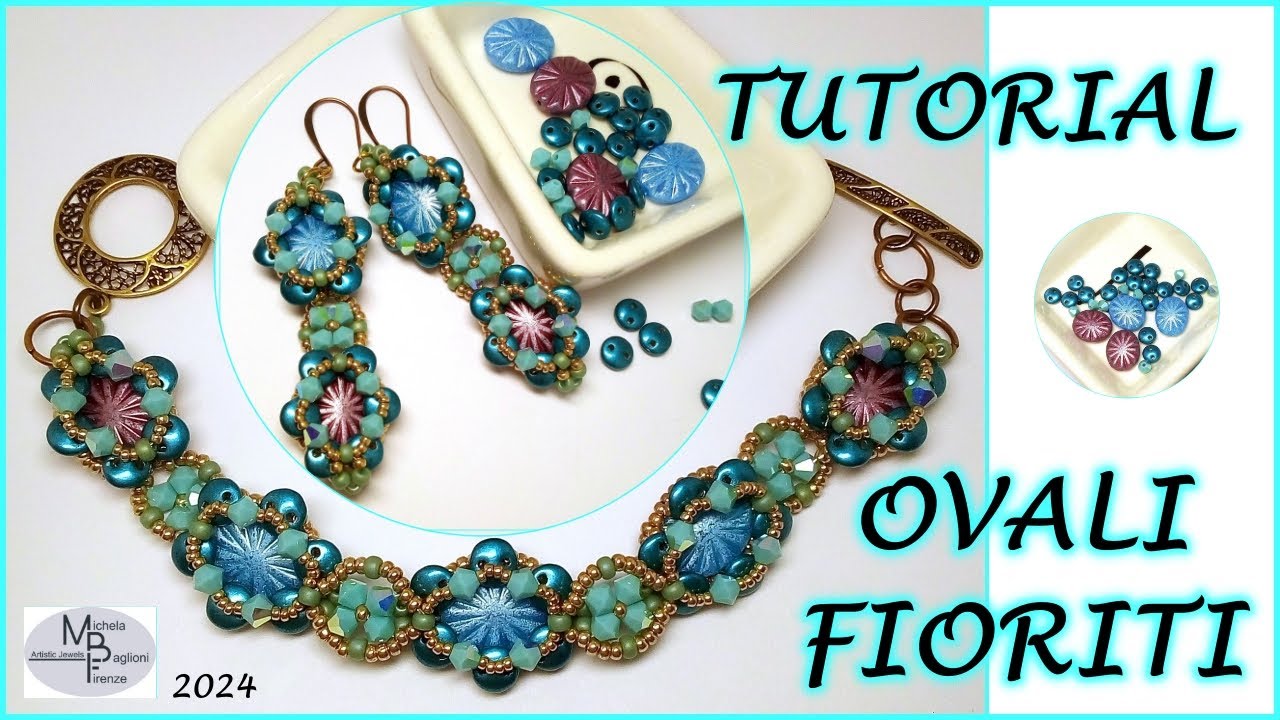 TUTORIAL ORECCHINI e BRACCIALE OVALI FIORITI con Flat Oval e Lentil beads 🏵️ #FlatOvalBeads #Lentil