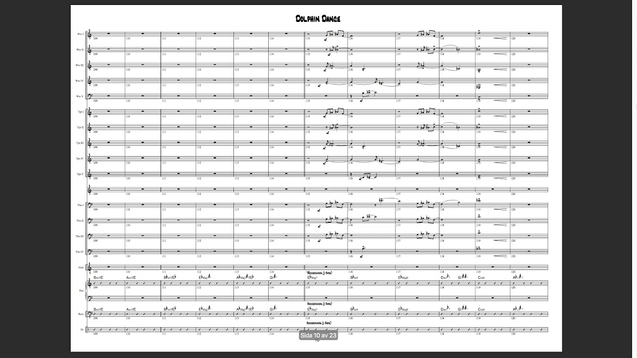 Dolphin Dance - Scrolling Score