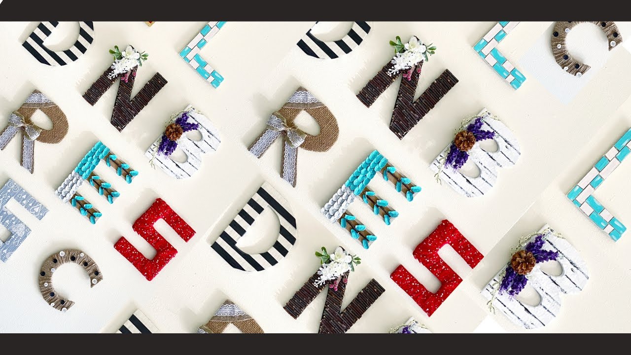 10 Easy Cardboard Letter Decorating Ideas | Letter Wall Decor | Cardboard Crafts