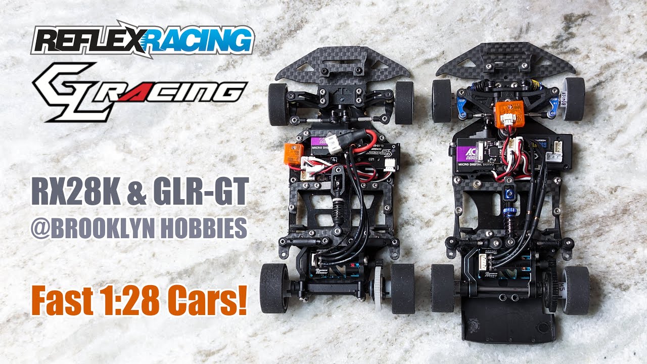 Reflex Racing RX28 and GL Racing GLR-GT on an RCP Track (1:28 RC Race Cars)
