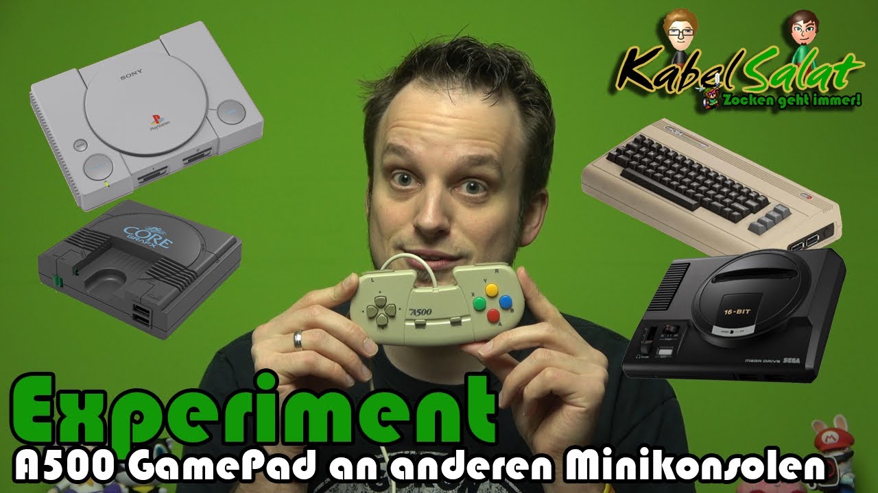 Experiment: Amiga A500 GamePad an anderen Minikonsolen