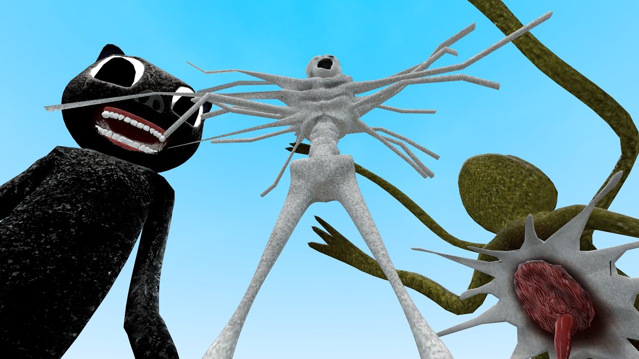 CARTOON CAT VS THE ANGEL VS RIBBIT!! Garry's Mod [Trevor Henderson] Gameplay