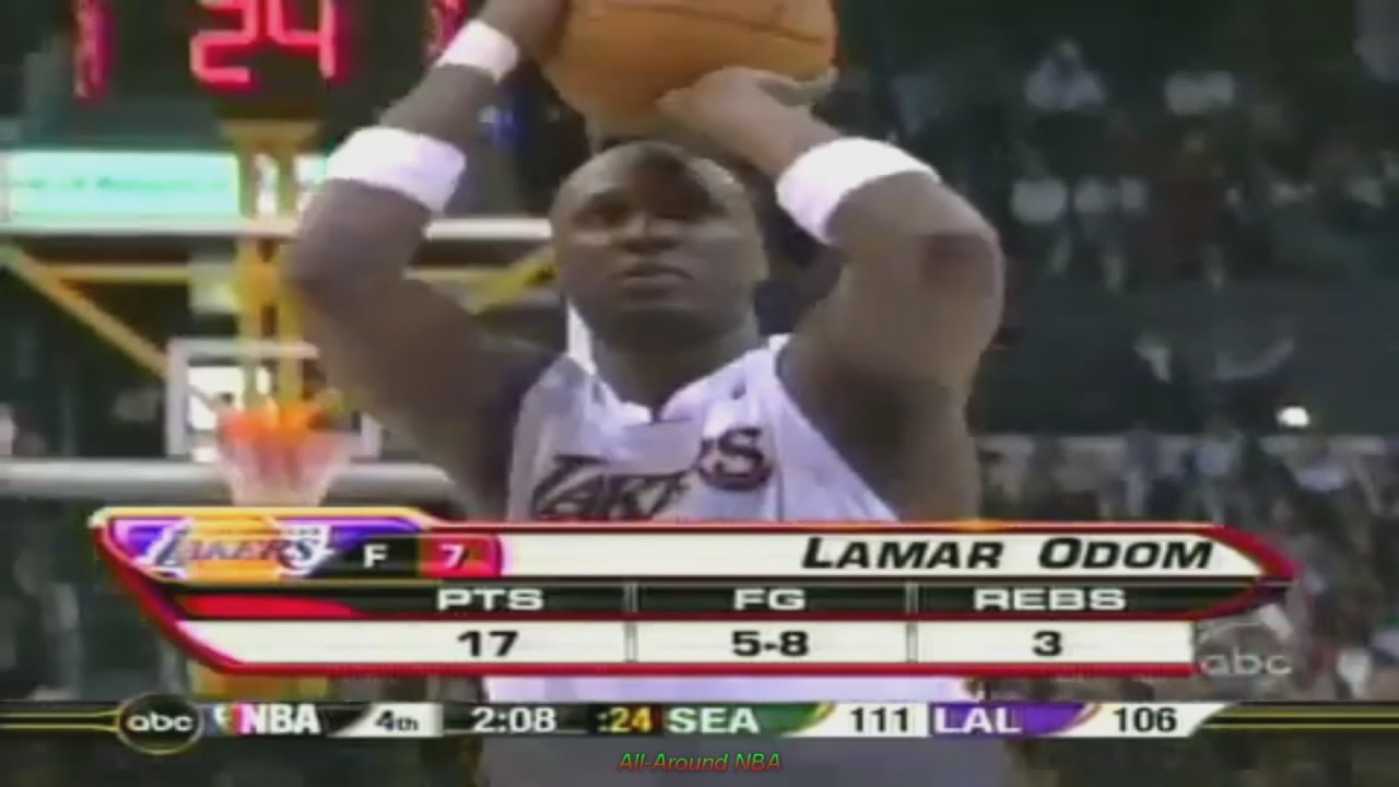 Lamar Odom 21 Points 6 Ast Vs. Sonics, 2005-06.