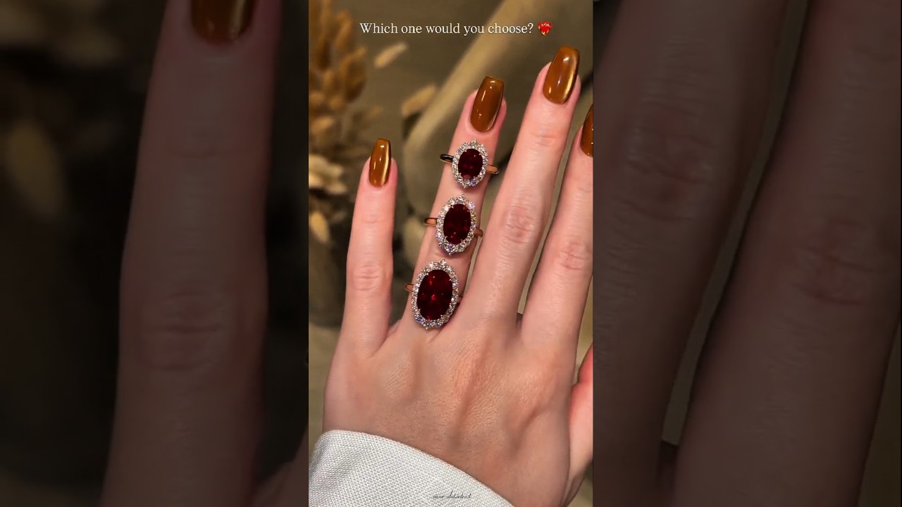 2ct vs 4ct vs 8ct Ruby Ring 💍 Which One Would You Choose? #viral #jewellery #shorts #fashion