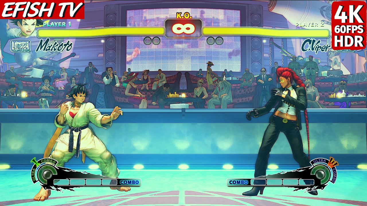 Макото против C. Viper (Самый сложный ИИ) - Ultra Street Fighter IV