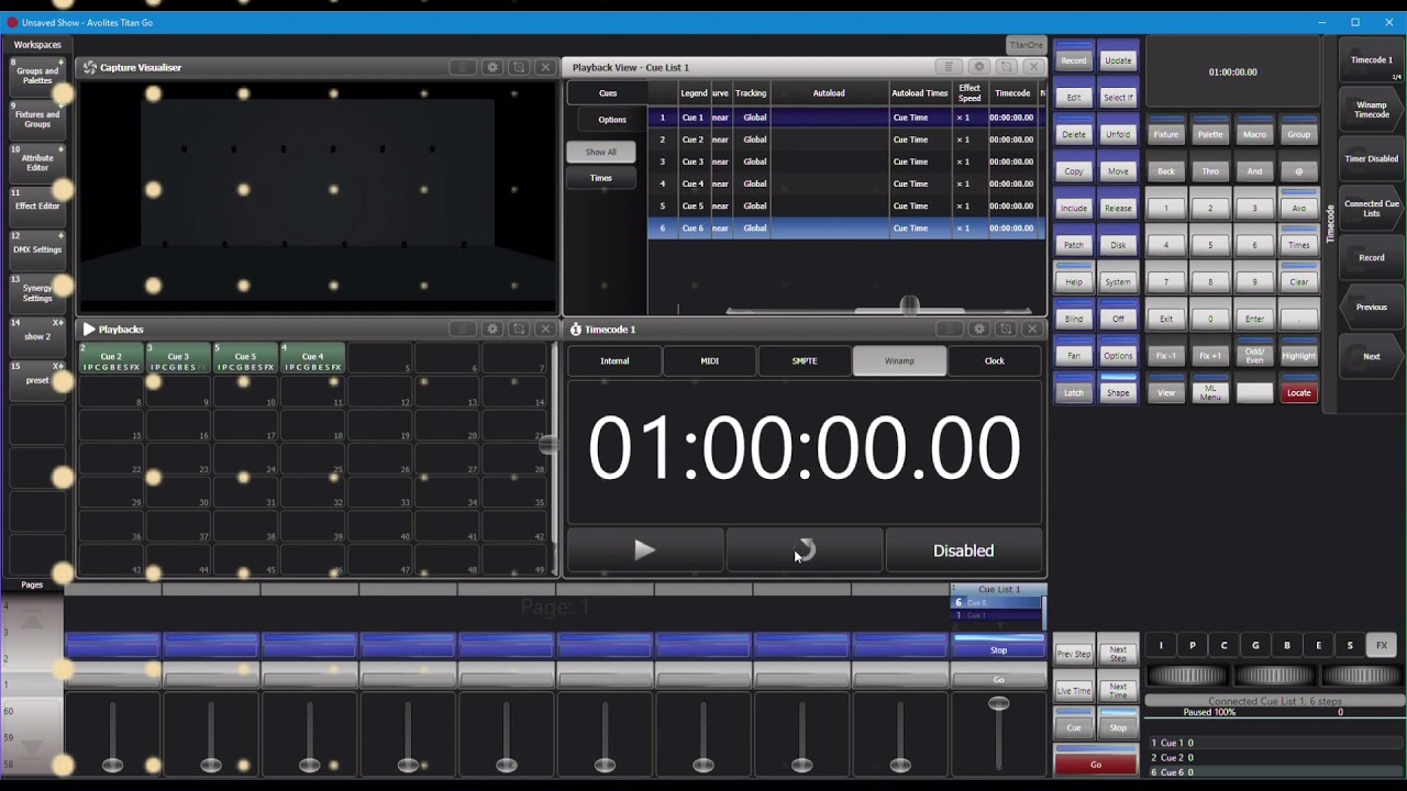 Avolites Titan Autoload Function for Timecode Recording