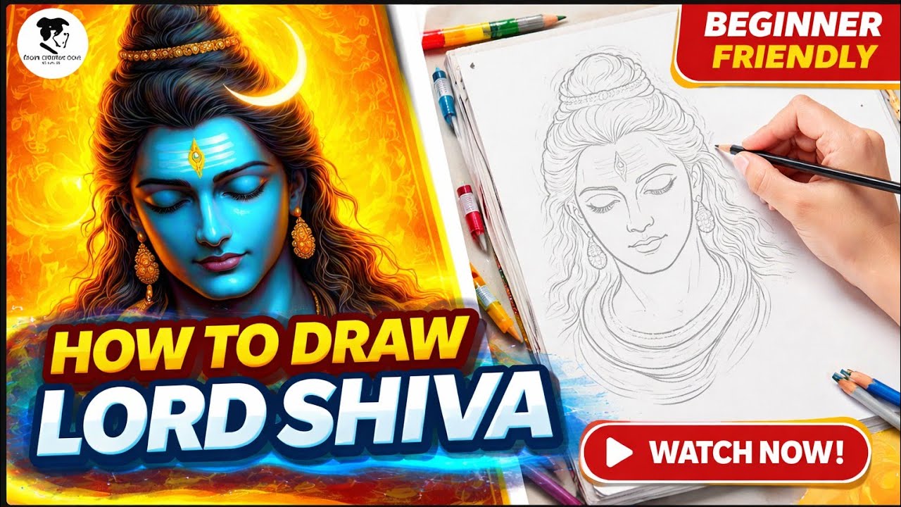 How to draw Lord Shiva ||Mahashivratri Special Drawing||outline and shading tutorial 🙏✍️🔥