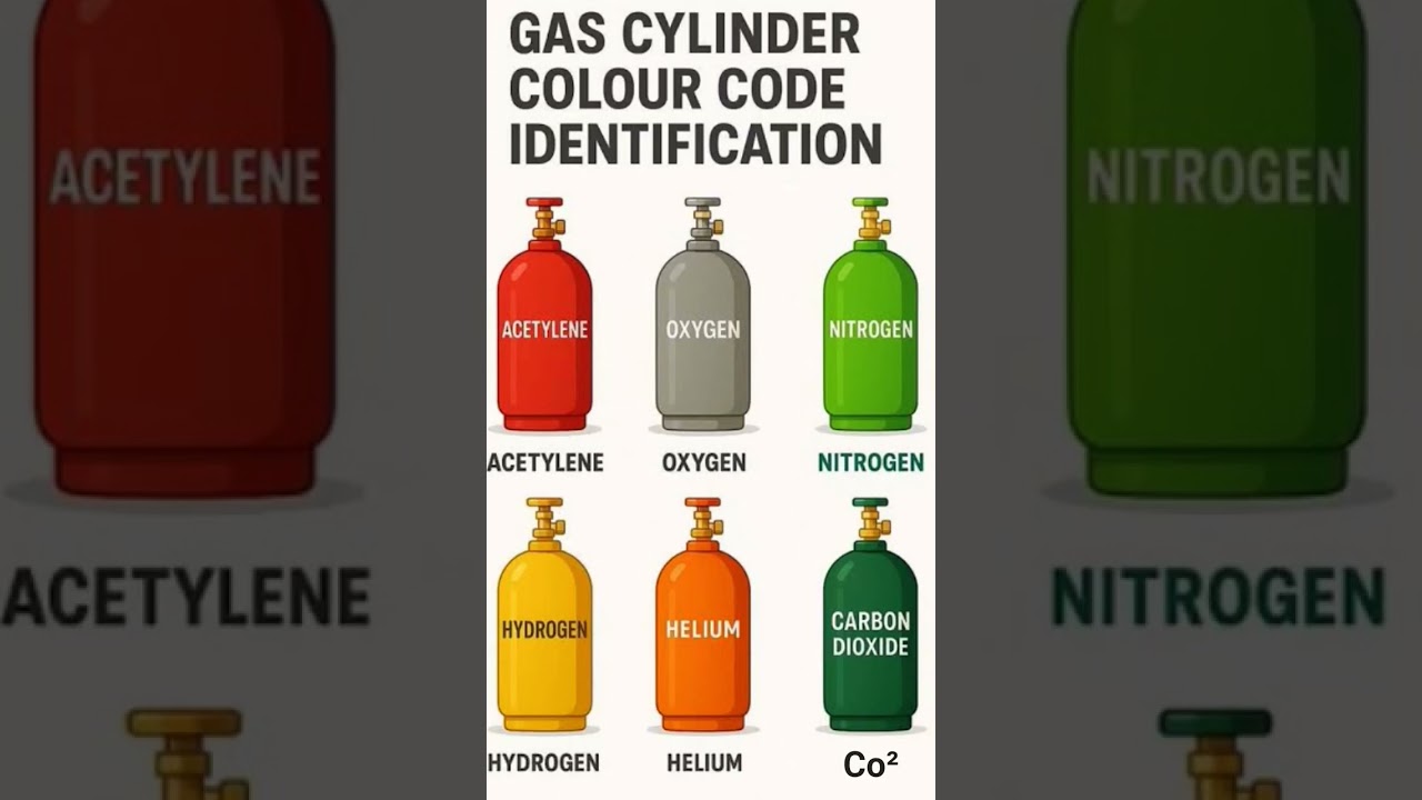 Gas cylinder colour code Identification. Did you know about this?