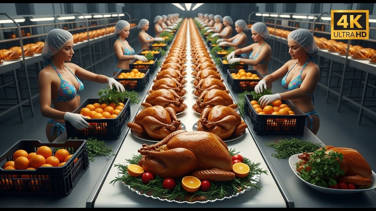 Inside a Roast Turkey Factory | How Millions of Turkeys Are Made Every Year (Full Process)