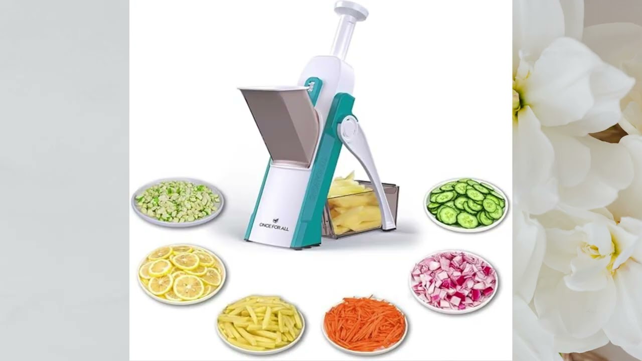 ONCE FOR ALL Safe Mandoline Slicer 5 in 1 Vegetable Chopper Food Potato Cutter