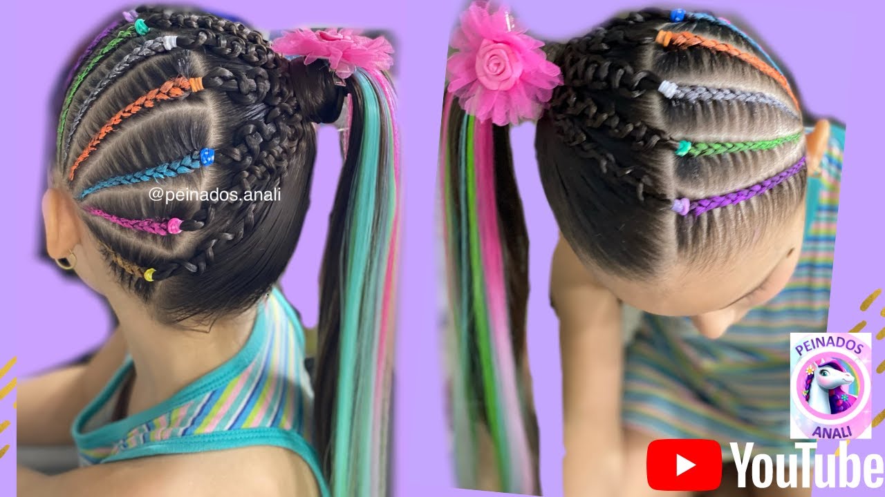 Trenzas con Pinta mechas y Kanekalon / Peinados Fáciles / Colores