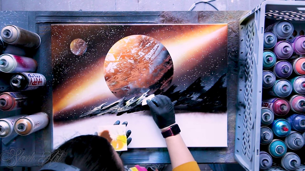 Valley in brown  SPRAY PAINT ART by Skech