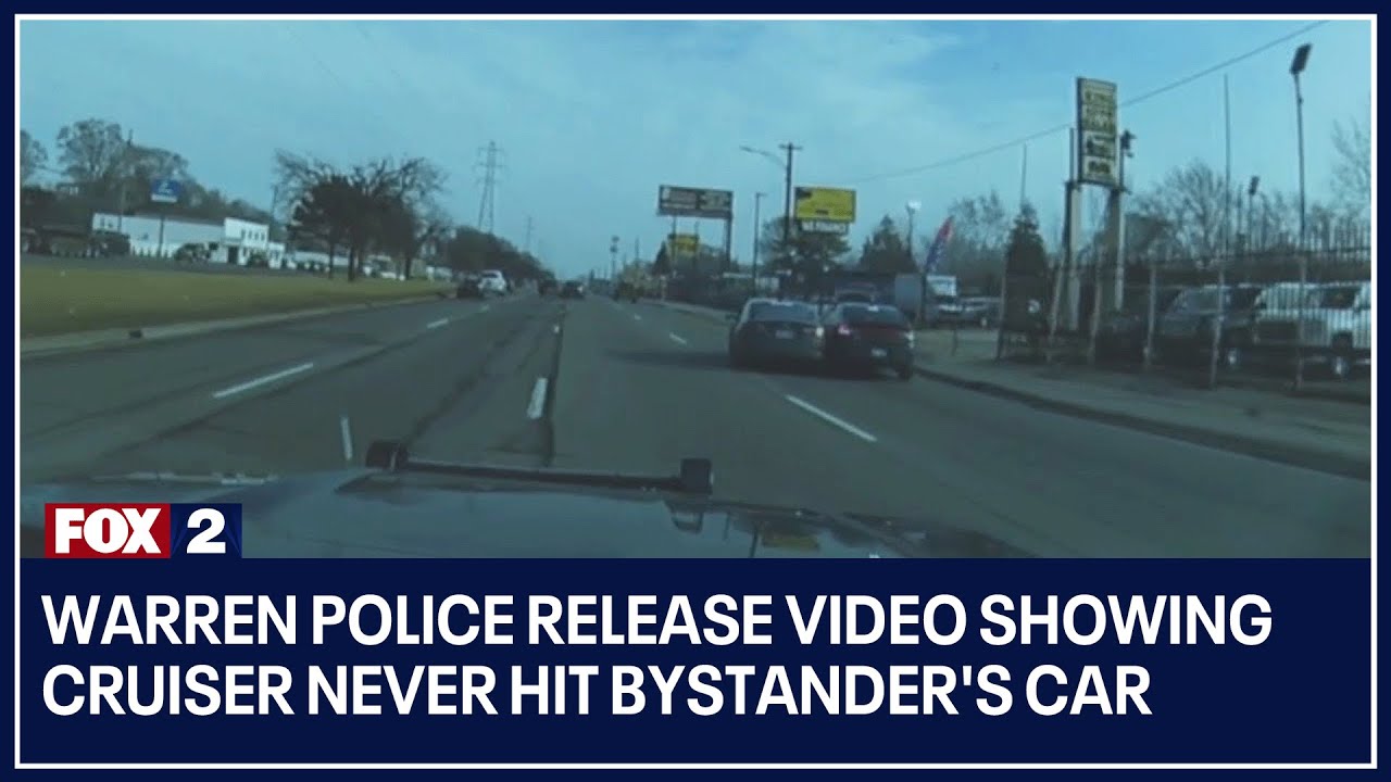 Warren police release video showing cruiser never hit bystander's car