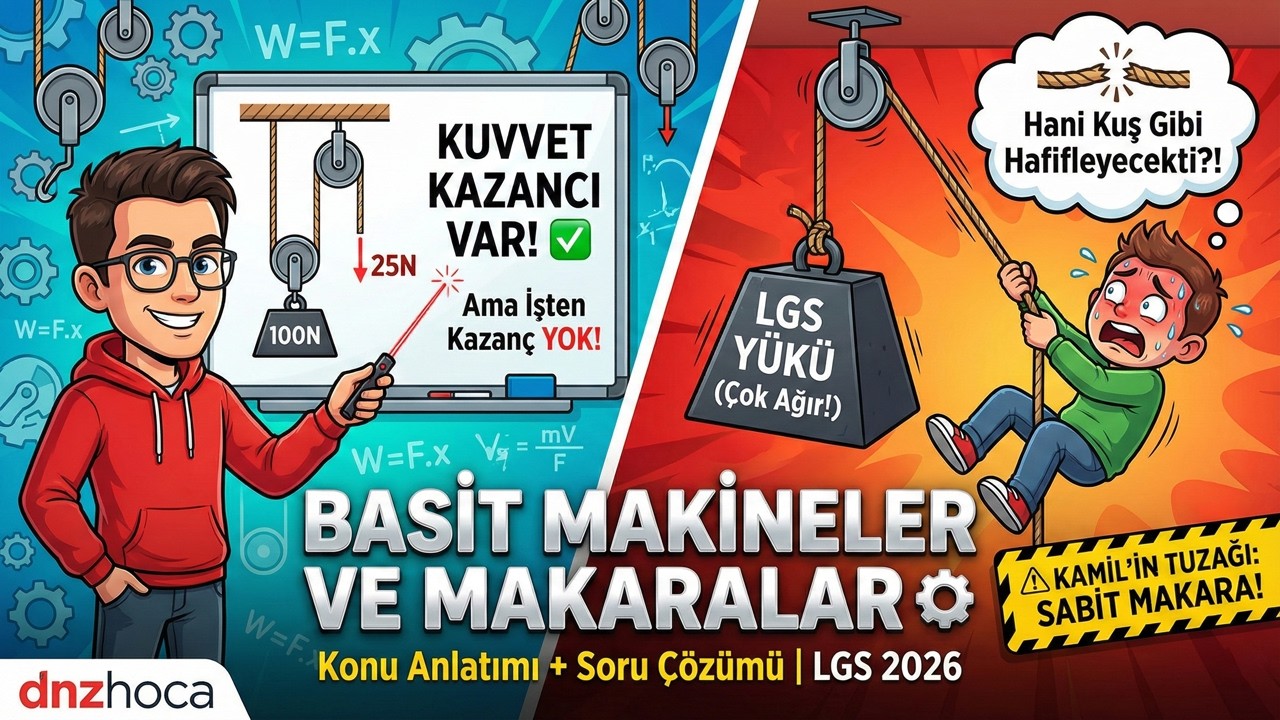 8. Sınıf Fen: Basit Makineler ve Makaralar ⚙️ | Konu Anlatımı + Soru Çözümü (LGS 2026)