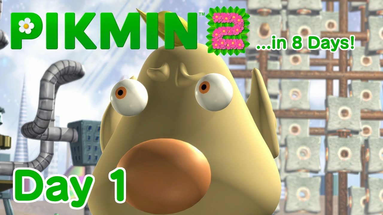 Pikmin 2 (Nintendo Switch) in 8 Days Walkthrough (No Deaths/100%) - Day 1: Near Crash
