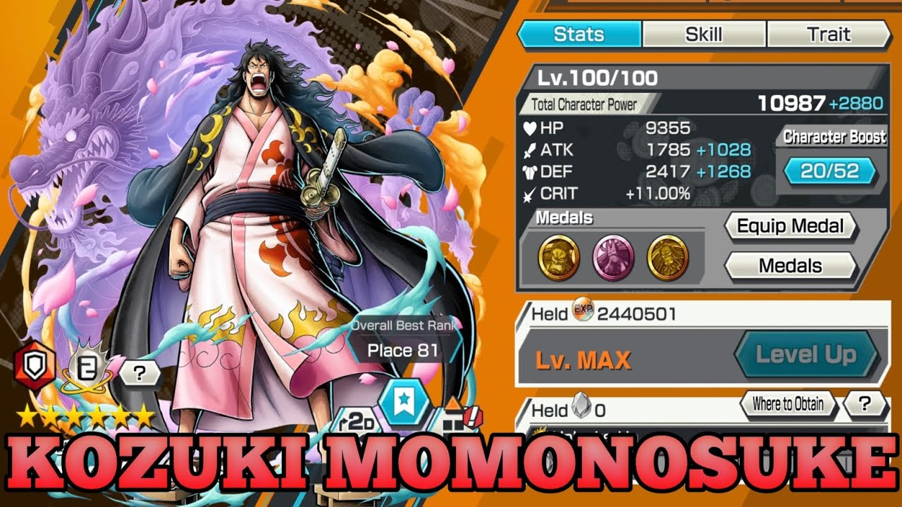 Геймплей Кодзуки Момоносукэ | One Piece Bounty Rush | OPBR