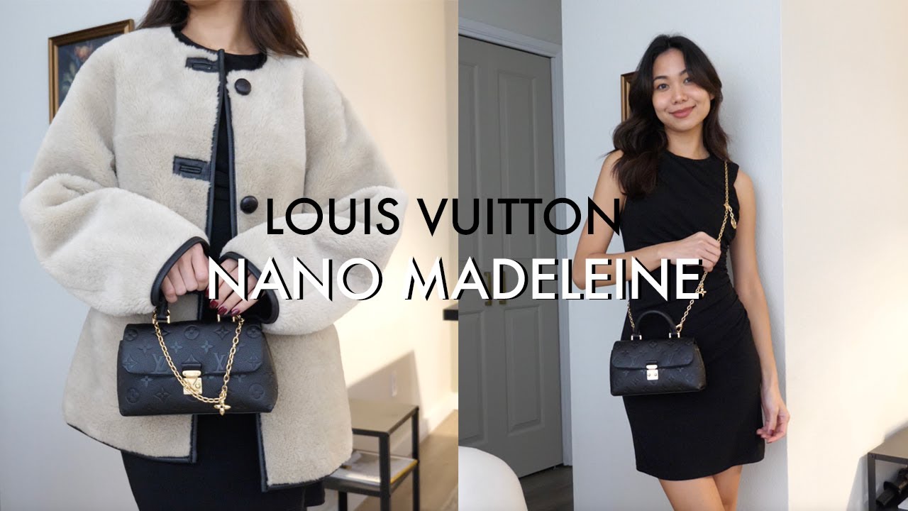Unboxing Louis Vuitton Nano Madeleine 2024 Black Monogram Empreinte | What fits and Is it worth?