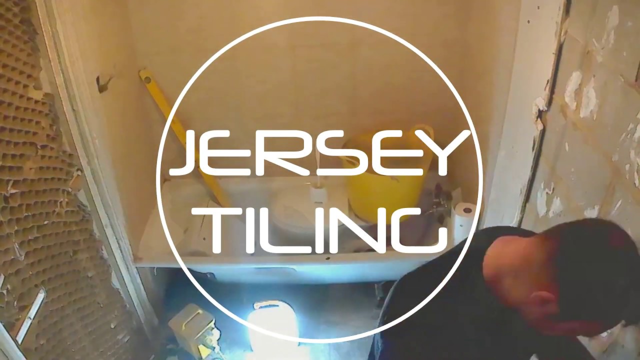 JERSEY TILING. Bathroom refurbishment, tiling time lapse.