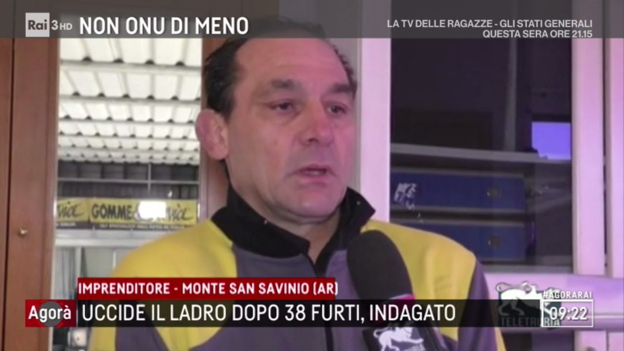 Uccide il ladro dopo 38 furti, indagato - Agorà 29/11/2018