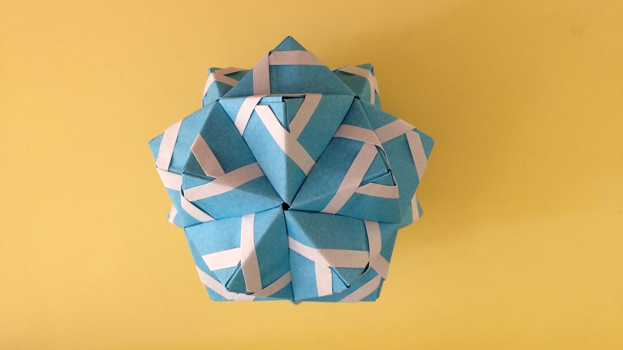 折り紙origamiのくす玉 薗部式 裏出しライン 30ユニット 折り方