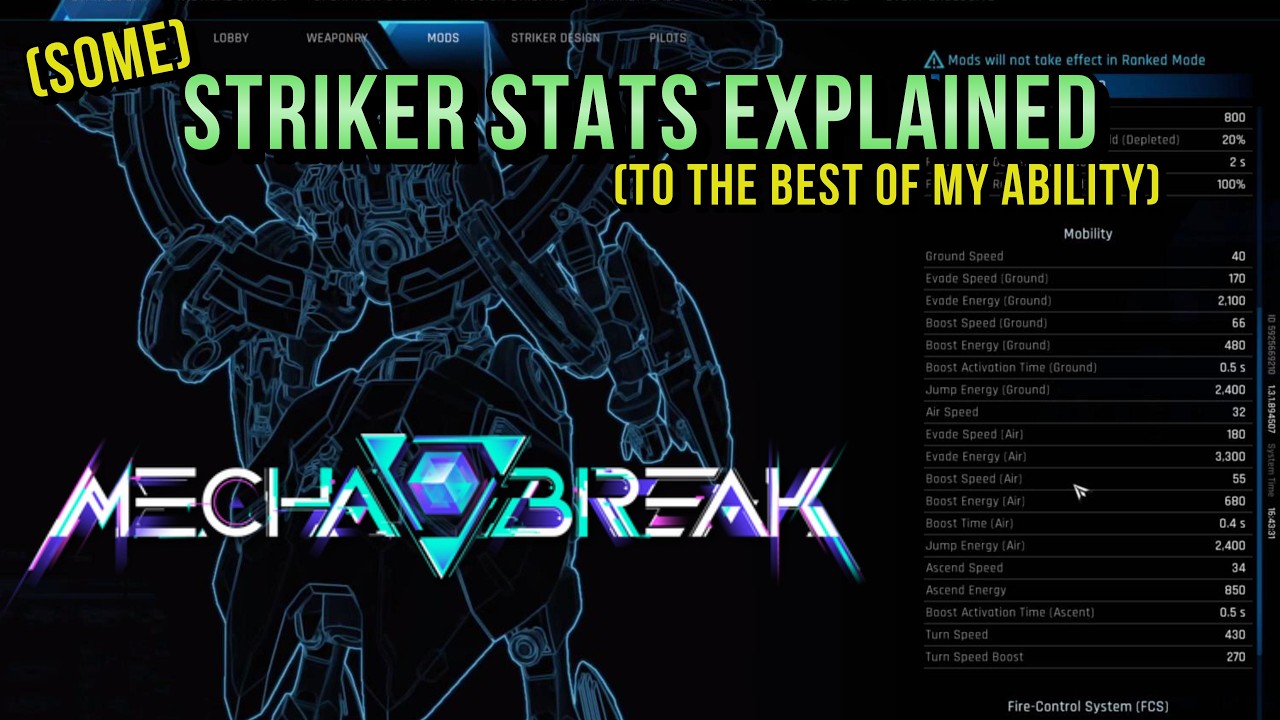 Mecha BREAK Striker stats explained - S3