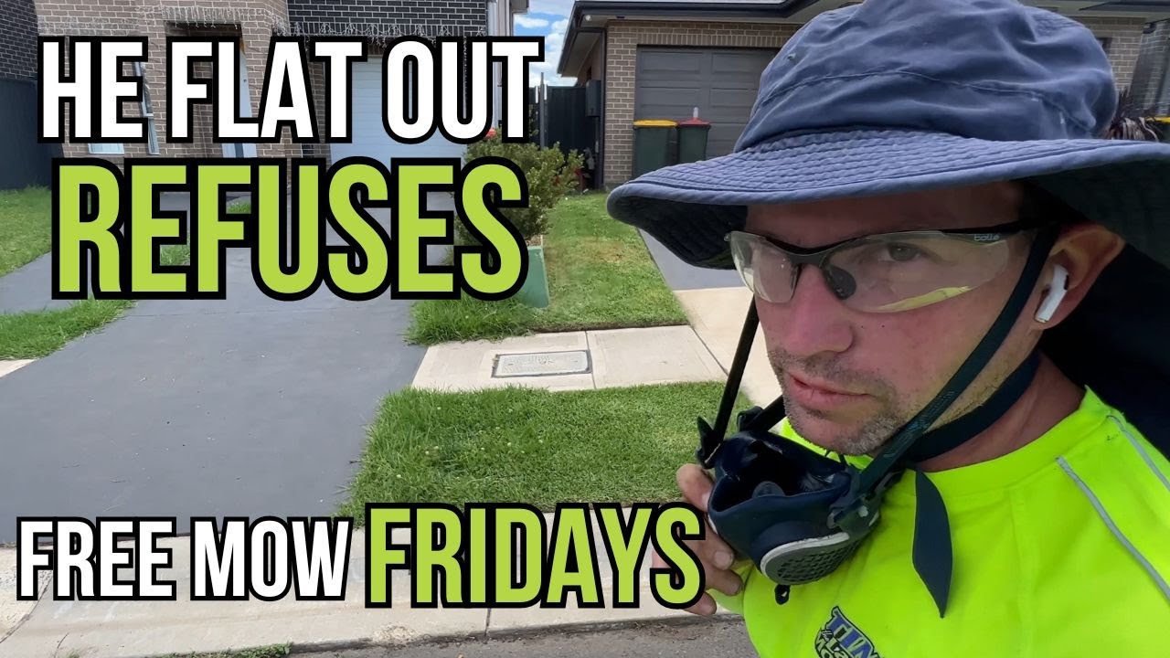 Lawnmower Man Refuses To Mow Past Boundary Line #satisfying