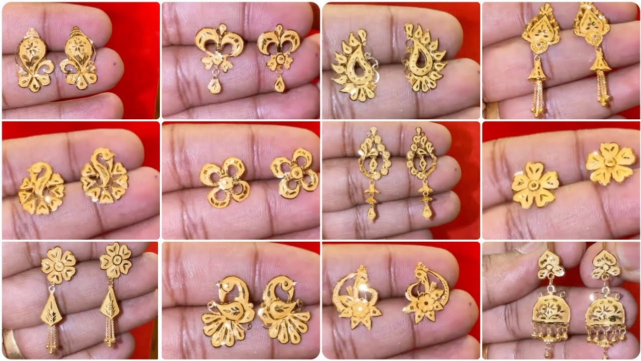 Under 1 gram Gold Stud Earrings Design||Daily wear gold earrings design ||Trendy Gold Earrings 2025