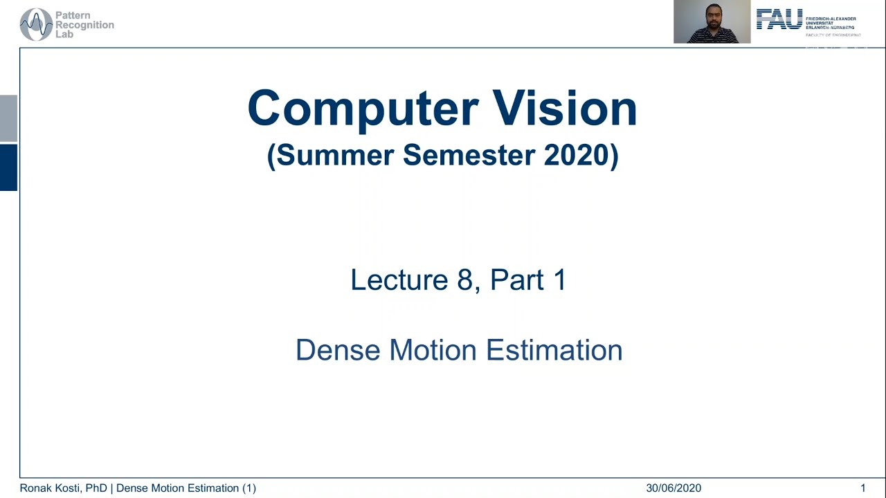 Dense Motion Estimation (Lecture 8, Part 1)