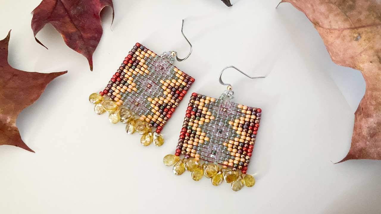 Designer Tips on how to make these Seed Bead Earrings on a Mini Bead Loom