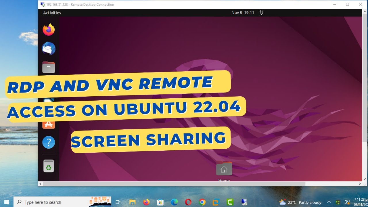 Как настроить VNC и RDP в Ubuntu 22.04 | Удалённый доступ, демонстрация экрана