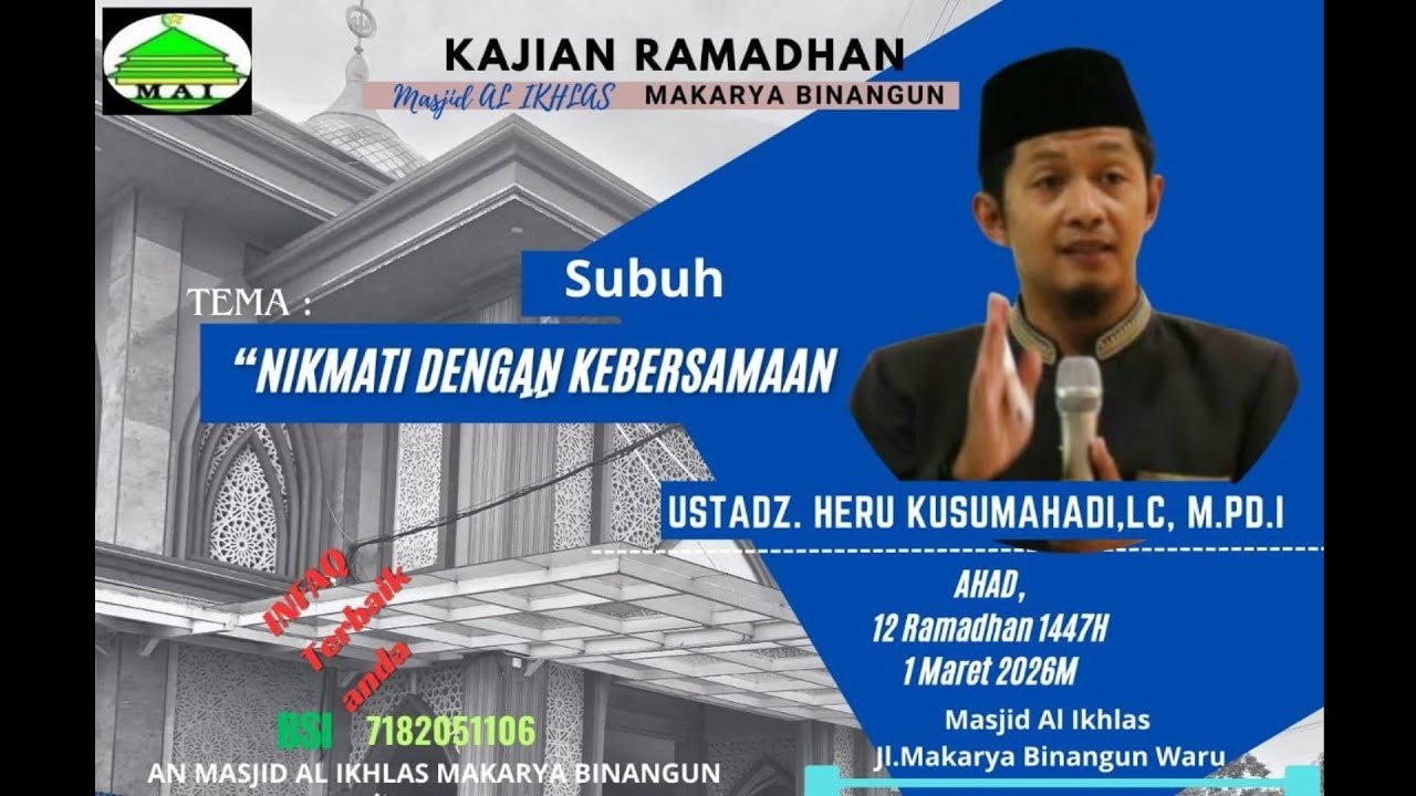 NIKMAT DENGAN KEBERKAHAN.              Ustadz Heru Kusumahadi, Lc, M.Pd. 
