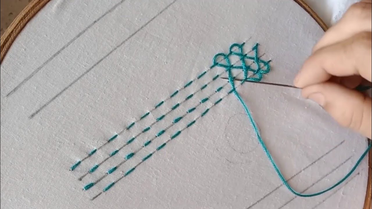 Super gorgeous border line design tutorial|Embroidery Flower Stitching By Hand|embroidery video|