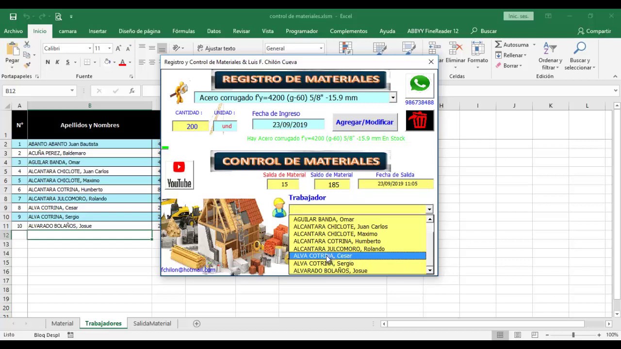 control de materiales en almacén