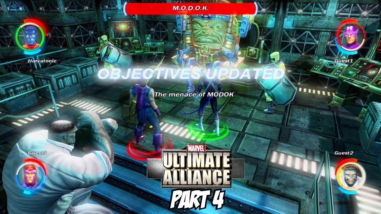 Marvel Ultimate Alliance 4 PLAYER Hard Part 4 - It's MODOK Time!
