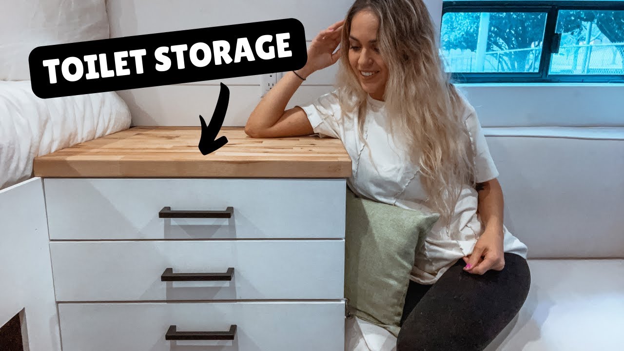 DIY HIDDEN TOILET DRAWER STORAGE (building our vanity) | Van Life Build