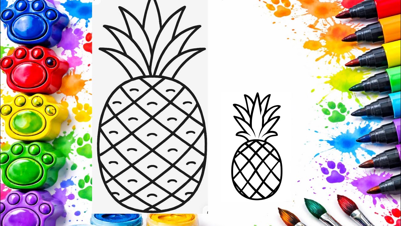 How to Draw a Vibrant Pineapple | Simple Drawing Guide