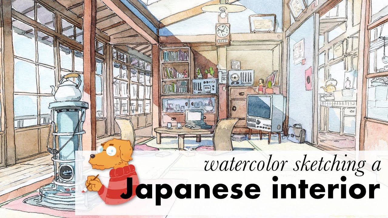 “City of Waves” project 01 - interior sketch