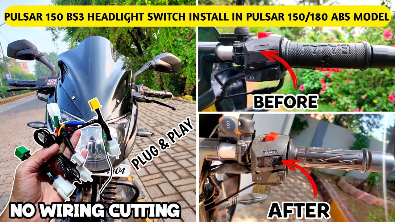 Pulsar 150 BS4/BS6 Headlight ON-OFF Switch Install | No Wiring Cutting @AMARKVLOGS