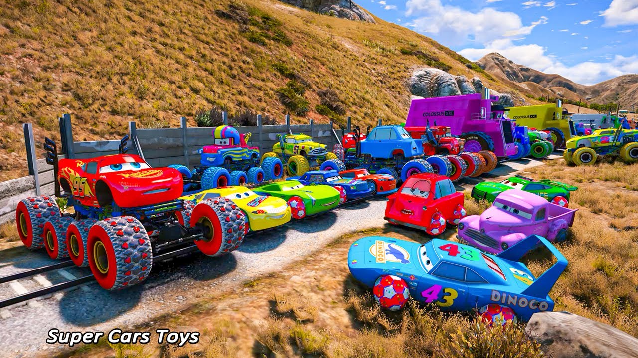 Cars 3 Crazy McQueen 8x8 Monster Truck Fabulous Chick Hicks The King Smokey Jerry Recycled Batteries