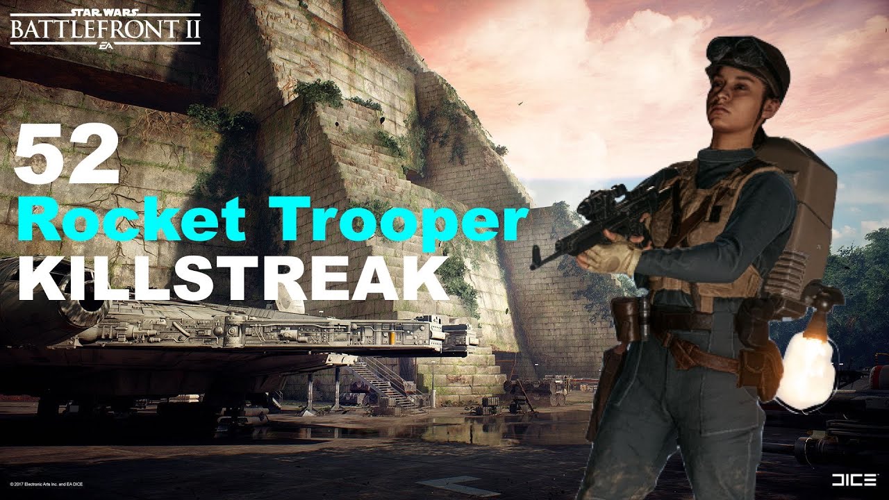 Star Wars Battlefront 2 - 52 Rocket Trooper WORLD RECORD Killstreak (Yavin 4) (BP Event)
