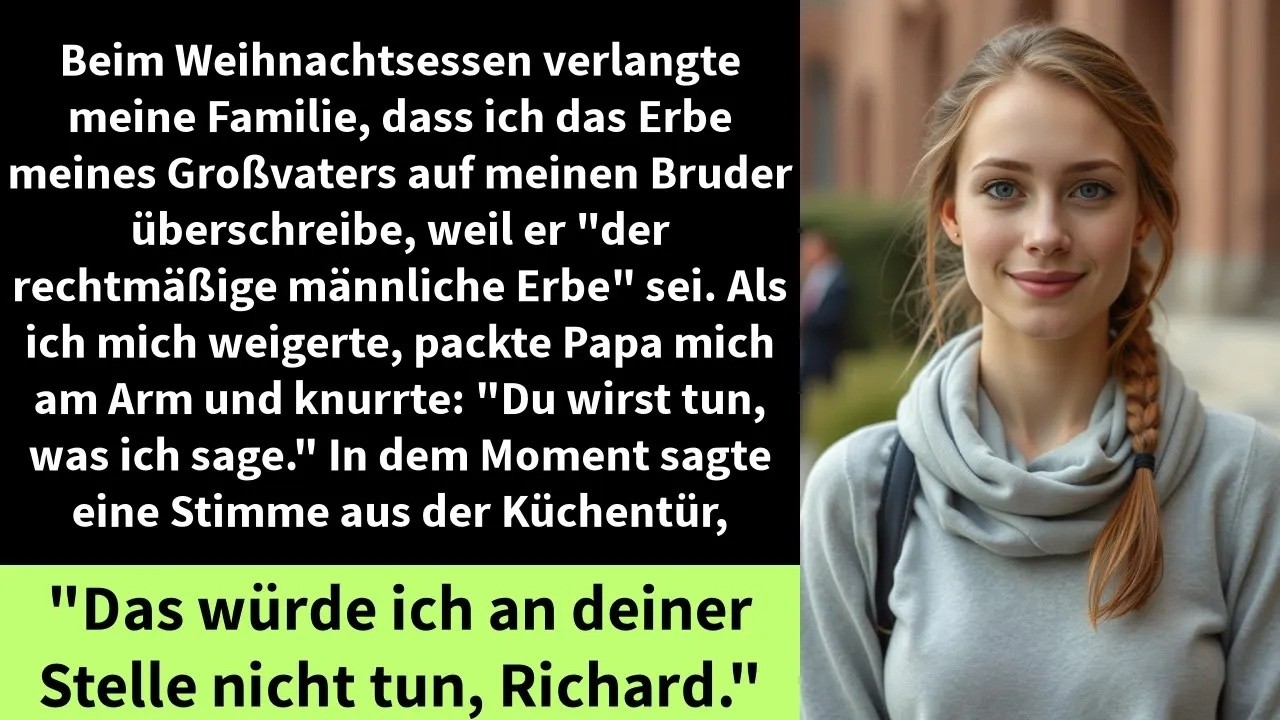 Beim Weihnachtsessen verlangte meine Familie, dass ich das Erbe meines Großvaters auf meinen Bruder