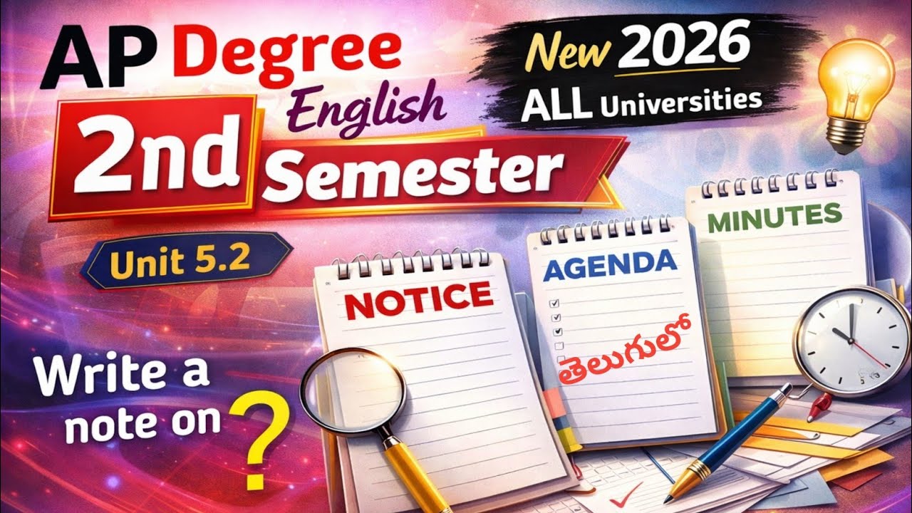 Notice Agenda Minutes in Telugu I AP Degree 2nd Semester English
