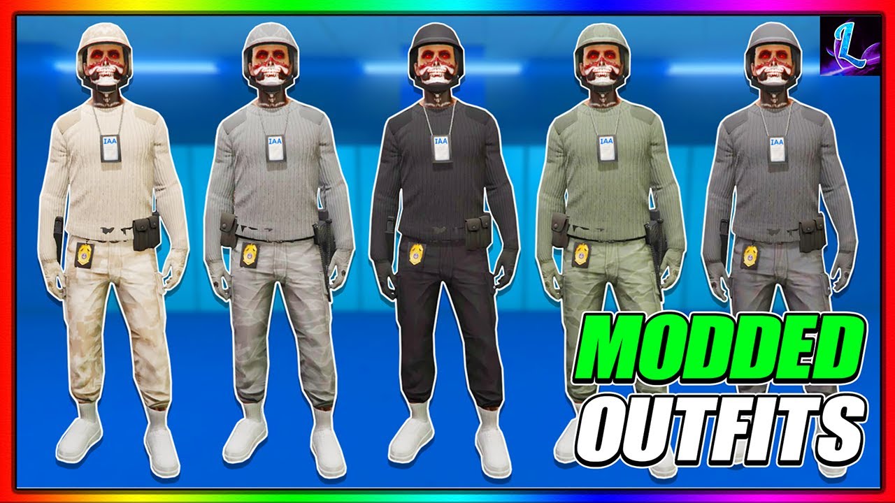 GTA 5 HOW TO GET MULTIPLE MODDED OUTFITS! *AFTER PATCH* | GTA Online IAA Badge & BELT On ANY Outfit!