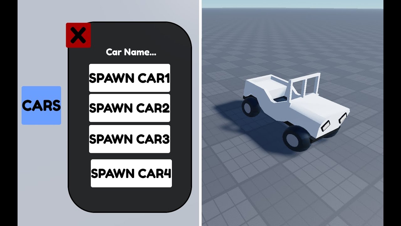 Руководство по спавну машин в Roblox Studio