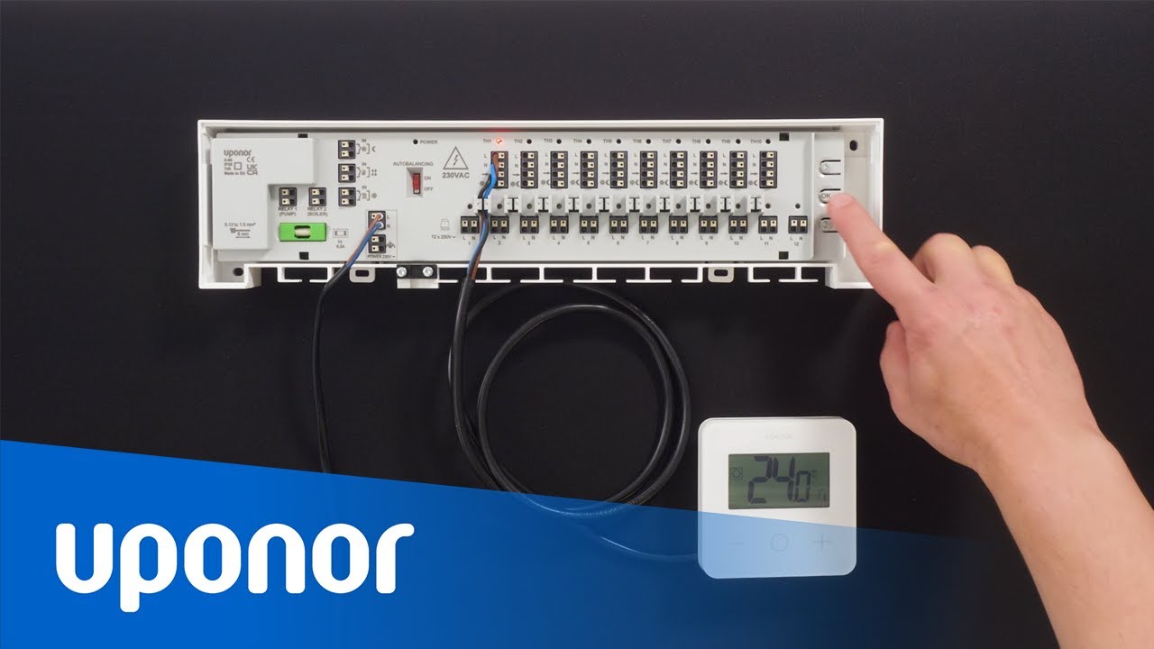 Uponor Base, X-60 / X-80 huonetermostaatin rekisteröinti keskusyksikköön