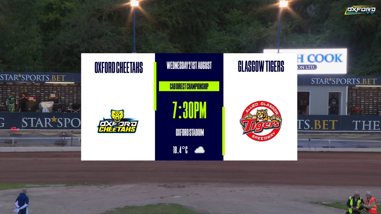 OXFORD 'Cheetahs' vs GLASGOW 'Tigers' | CAB Direct Championship | OXFORD SPEEDWAY TV 2024