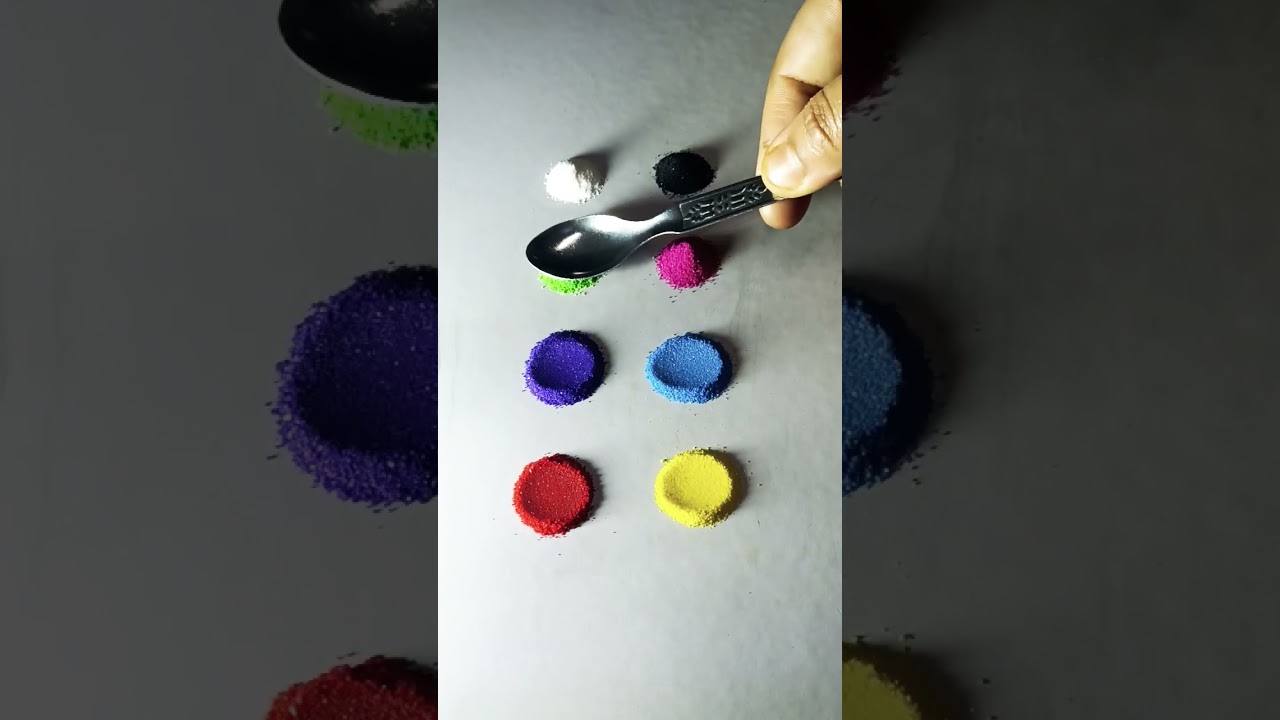 Simple Rangoli 🌈❤️| Satisfying Rangoli | Easy Rangoli Tricks|ASMR #satisfying​#rangoli​#shorts​#art​
